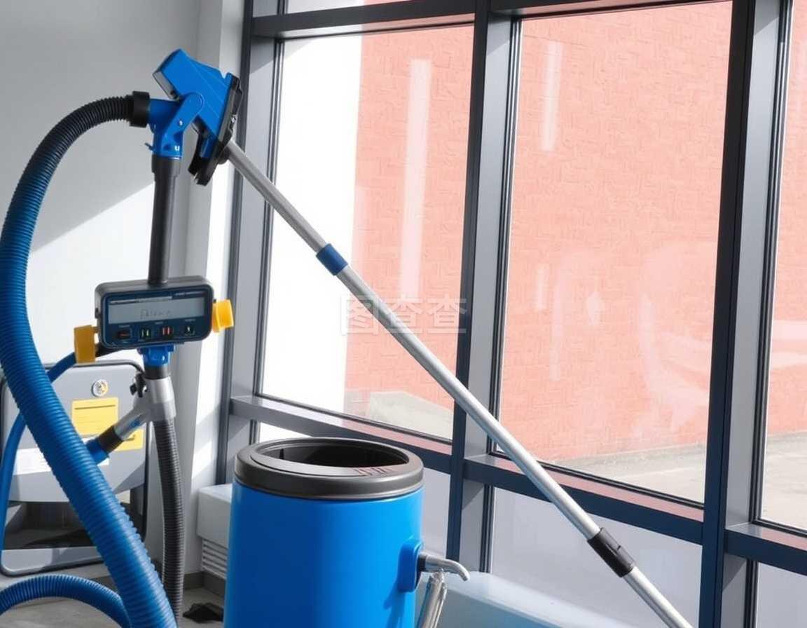 一套清潔用品、設備背景